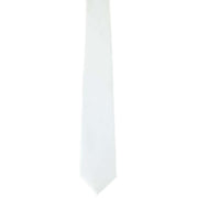 Michelsons of London Plain Polyester Pocket Square and Tie Set - White