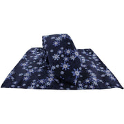Michelsons of London Vibrant Floral Tie and Pocket Square Set - Blue
