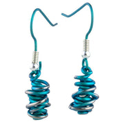 Ti2 Titanium Chaos Small Drop Earrings - Kingfisher Blue