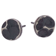 Ti2 Titanium Planished 7mm Stud Earrings - Black